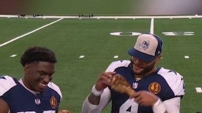 Dak Prescott and Daron Bland Got Their Victory Turkey Legs